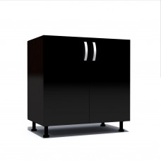 Corp inferior cu 2 usi 80 cm Zebra, Wenge/Negru, fara blat 80 x 82 x 50